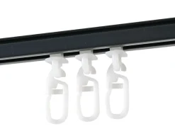150 cm Vorhangschiene mit Gardinengleiter - Anthrazit