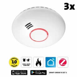 Alecto SMART-SMOKE10 Set mit 3 Rauchmeldern