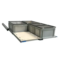 Alu 120 x 80 cm Heckauszug mit 4 Boxen mit Deckel und Multiplex
