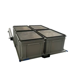 Aluminium Schiebeframe 80x60 cm mit 4 Boxen und Deckel