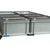 Aluminium 120x80 cm Heckauszug mit 6 Boxen mit Deckel