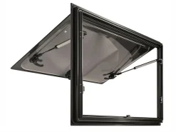 DWS Camping 1200 x 500 mm Klappfenster mit Kombirollo - Black