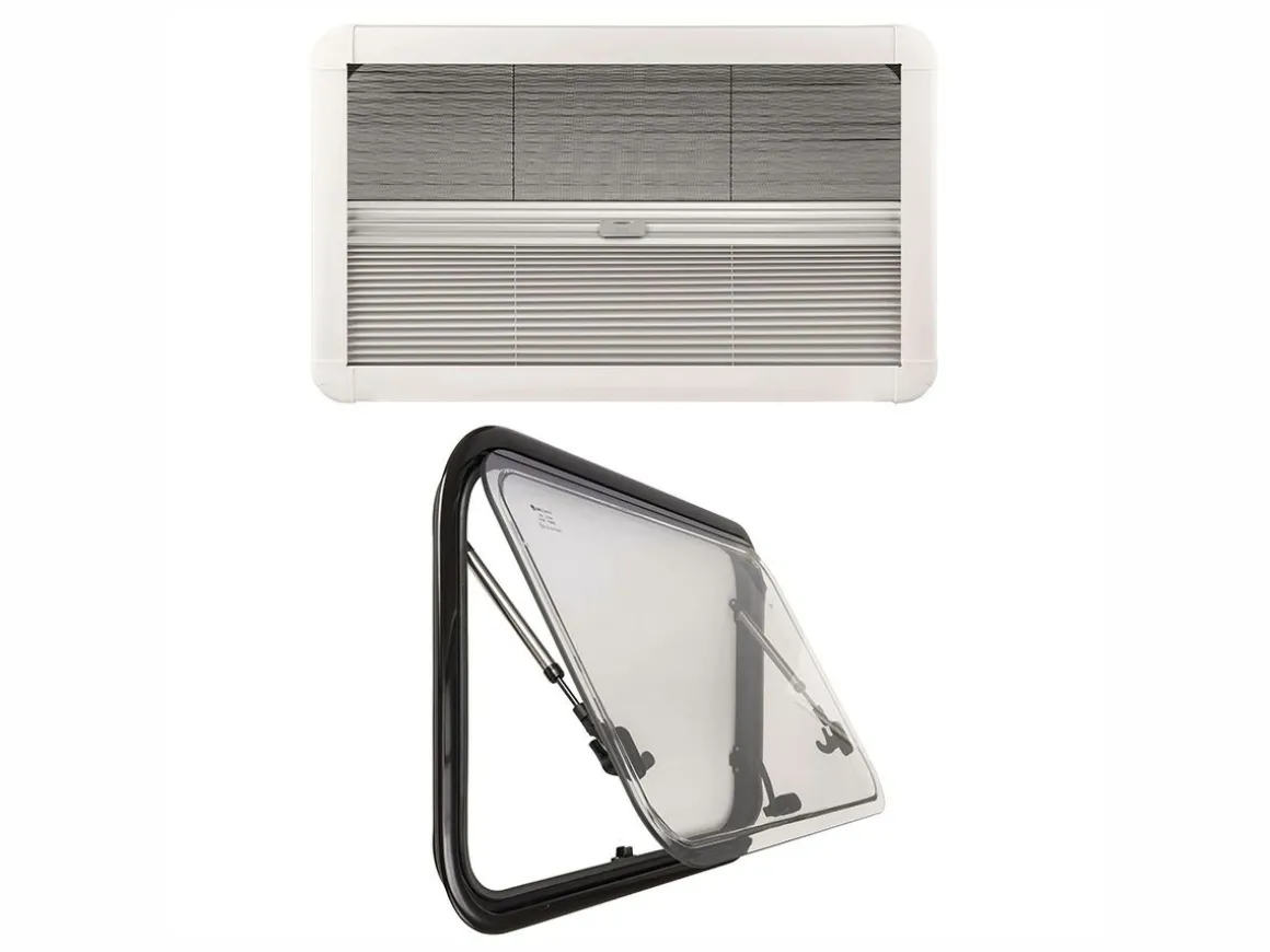 DWS Camping 500x300mm Klappfenster mit Kombirollo - Transparent