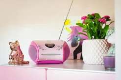 Lenco SCD-24 Tragbares FM-Radio - Pink