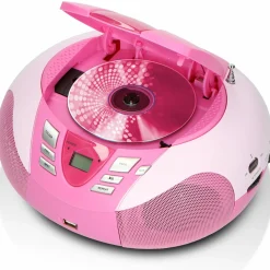 Lenco SCD-37 USB Tragbares FM-Radio - Pink
