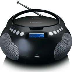 Lenco SCD-331BK Tragbares FM-Radio mit CD/MP3-Player