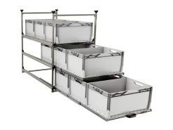 Nova Racks Serie M 3 Ebenen Seitenauszug - 60x120x122 cm