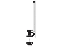 Obelink 32,6 cm Klick-Klack Fensteraussteller mit Griff - Rechts