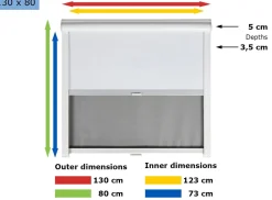 Obelink Velum Kombirollo 130 x 80 cm - grey