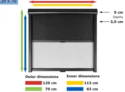 Obelink Velum Kombirollo 120 x 70 cm - black