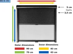 Obelink Velum Kombirollo 90 x 70 cm - black