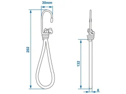 ProPlus Metallhaken mit elastischer Schlaufe