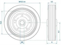 ProPlus Stützrad mit Metallfelge