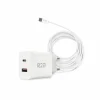 R2B 1 Meter Weißes USB-C Kabel mit USB-A & USB-C Ladegerät