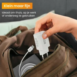 R2B 2 Meter Weißes USB-C Kabel mit USB-C Ladegerät