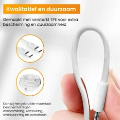 R2B 2 Meter Weißes USB-C zu USB-C Kabel