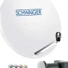 Schwaiger 714500 hellgrauer 80cm Stahl-Spiegel Set