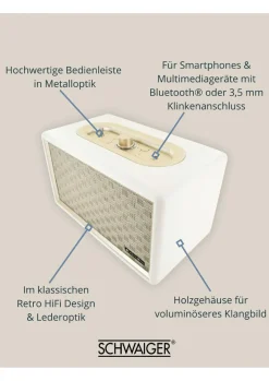 Schwaiger 24 Watt Retro Bluetooth Lautsprecher