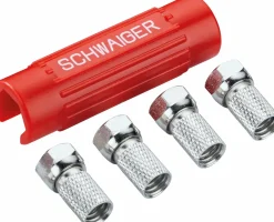 Schwaiger ADH14 satz von 4 F-Stecker mit Aufdrehhilfe