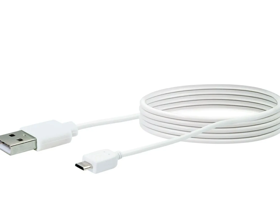 Schwaiger LK200M 2 Meter weißes Micro-USB-Ladekabel