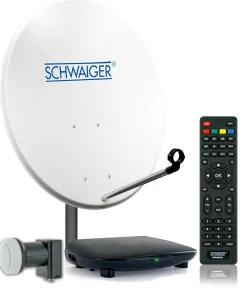 Schwaiger SAT8240HD Aluminium 72 cm Satellitenanlage Set – weiß